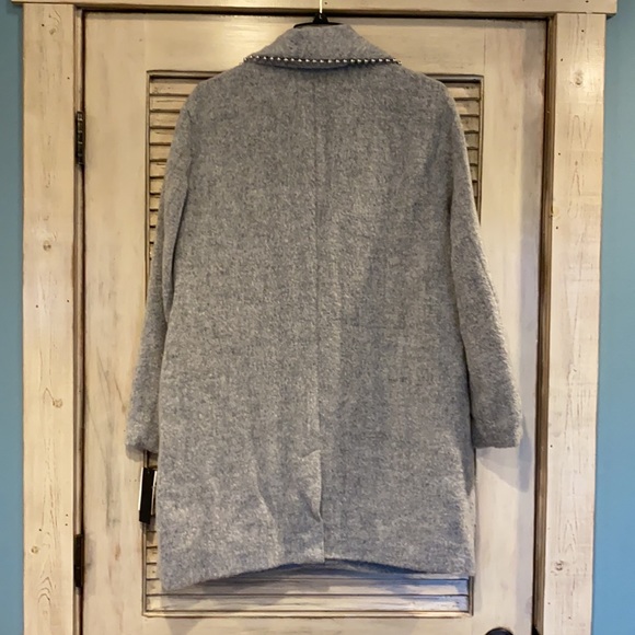 Steve Madden studded midi winter dress coat soft wool blend comfy & chic - Picture 7 of 14